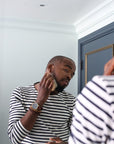 Beard Brush Boars hair, black man brushing beard with frederick benjamin brush, best brush for men of color