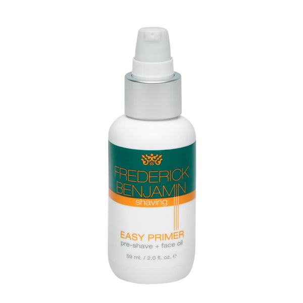 best product for black men who shave, best product for pain free shaving, best pre shave product for men of color, best face oil for black men, frederick benjamin easy primer for facial hair
